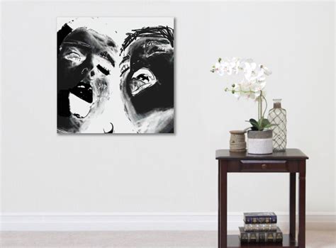 Large Abstract Nude Art Porn Threesome Urban Pop Art Black Etsy