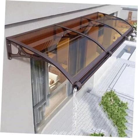 Metal Window Door Awning Canopy Upf Dark Brown With Aluminum