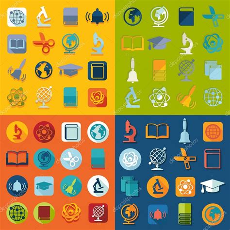 set  education icons stock vector  palau