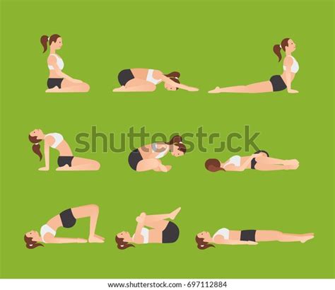 Yoga Poses Better Sleep Vector Illustrations Stock Vector Royalty Free 697112884 Shutterstock