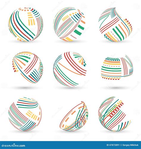 Set Of Abstract Vector Spheres Stock Vector Illustration Of Color