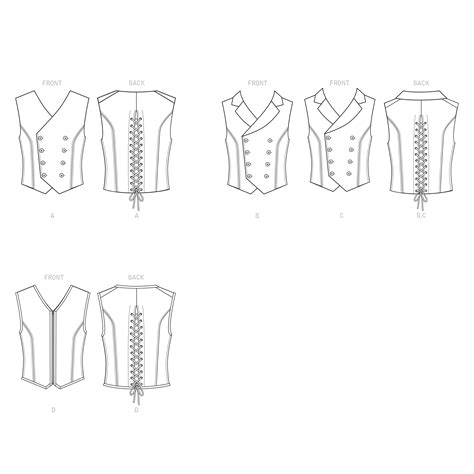 Simplicity Sewing Pattern S9087 Mens Steampunk Corset Vests My