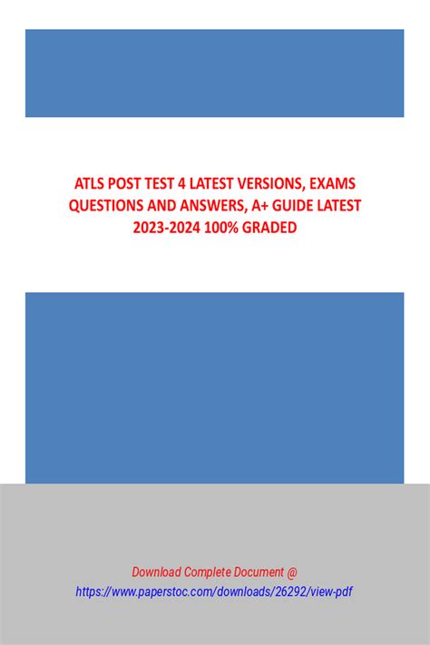 Atls Post Test Latest Versions Exams Questions And Answers A Guide