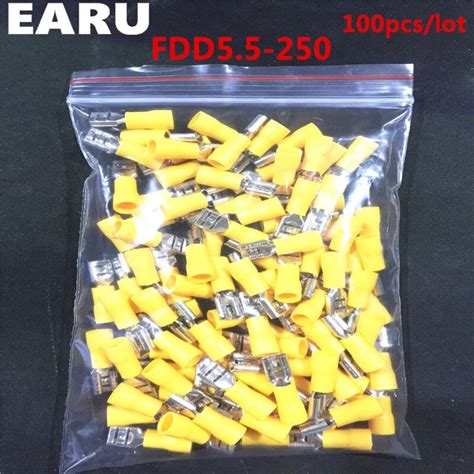 FDD5 5 250 FDD5 250 Female Insulated Electrical Crimp Terminal For 4