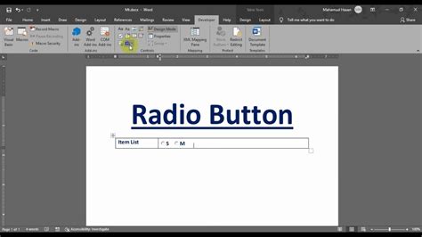 How To Create Radio Button In Ms Word Radio Button In Ms Word Ms