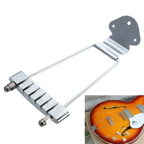 Chrome 6 String Guitar Tailpiece Trapeze Open Frame For Archtop Guitar