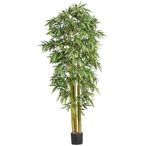 Nearly Natural Ft Large Bamboo Silk Tree The Home Depot