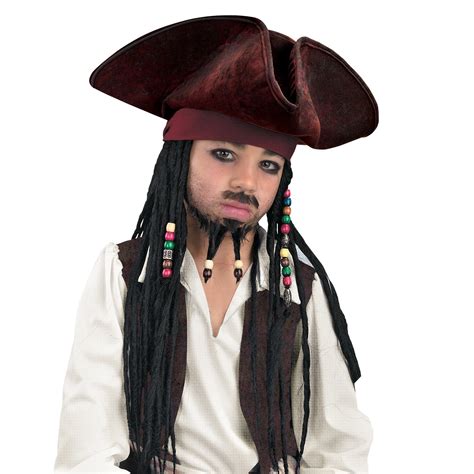 Pirates Of The Caribbean Jack Sparrow Pirate Hat With Beaded B