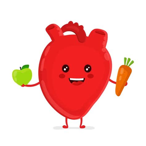 Cute Cartoon Smiling Healthy Heart Character Happy Emoji Emotion Funny