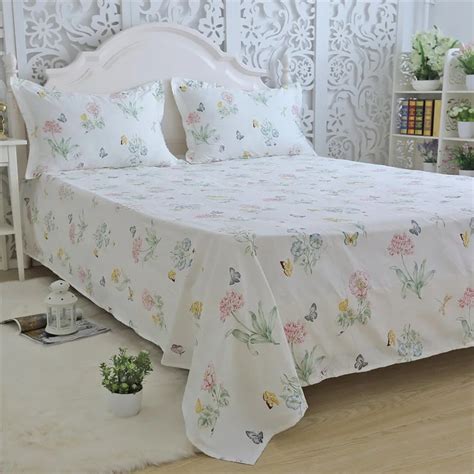 Fadfay Cotton Shabby Rose Print Pc Bed Sheet Set Size Queen Size