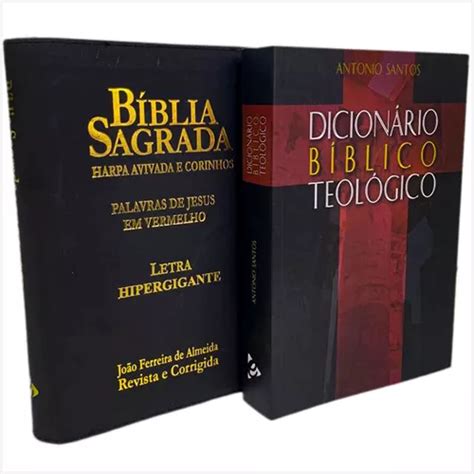 Combo Bíblia Sagrada Revista Corrigida Letra Hipergigante Harpa