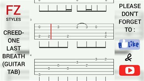 Guitar Tab Creed One Last Breath Guitar Tab Youtube