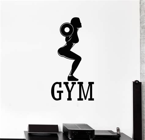 Vinyl Wall Decal Gym Fitness Woman Bodybuilding Sports Girl Stickers