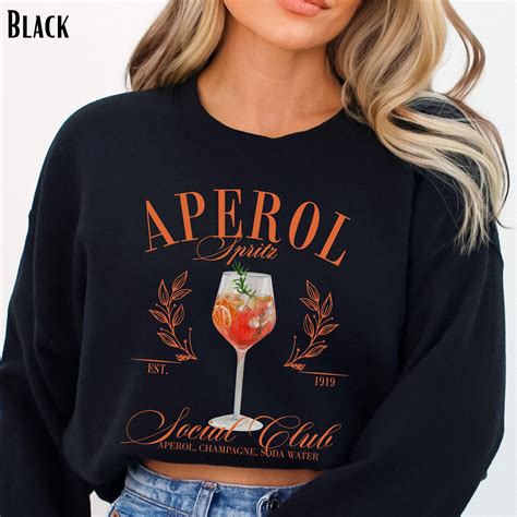 Aperol Spritz Sweatshirt Retro Cocktail Sweater Funny Social Hour Girls