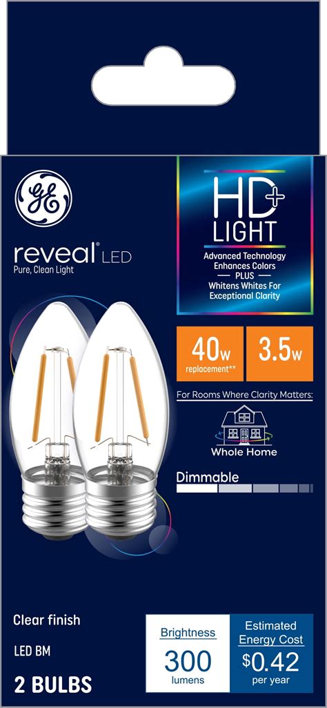 Ge Reveal Dimmable Led Decorative Light Bulbs Watt Eqv E Medium