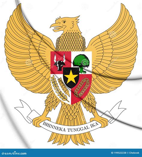 3D Indonesia Coat of Arms. stock illustration. Illustration of indonesia - 199522238