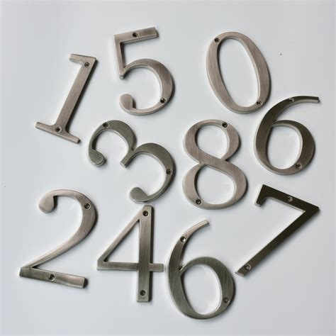 Metal House Numbers 4 Inch Brushed Nickel Modern Address Etsy