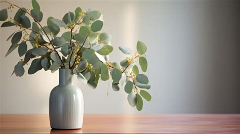 Premium Photo Illustration Of A Vase Filled With Green Leaves