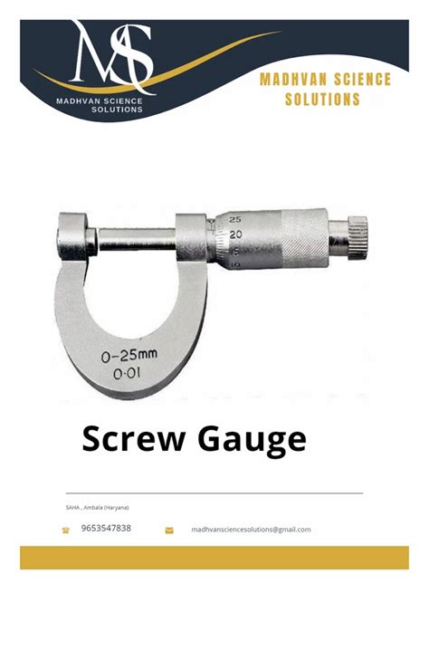 Screw Gauge At Rs Piece Barara Ambala Id