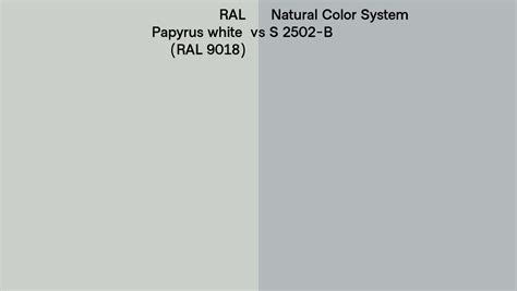 Ral Papyrus White Ral 9018 Vs Natural Color System S 2502 B Side By