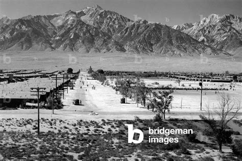 World War II Bird S Eye View Of Manzanar Relocation Center Showing