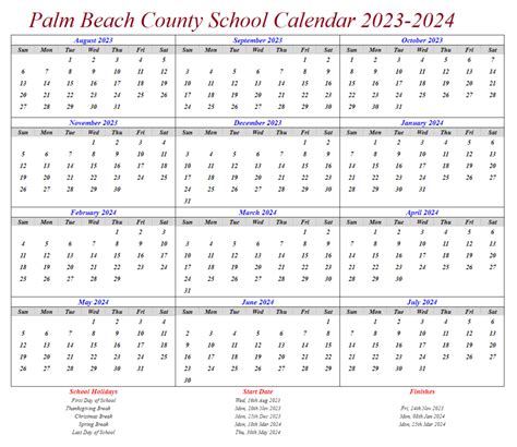 Palm Beach School Calendar Tami Aveline