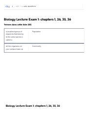 Biology Lecture Exam 1 Chapters 1 26 35 36 Cards Quizlet Pdf Listes