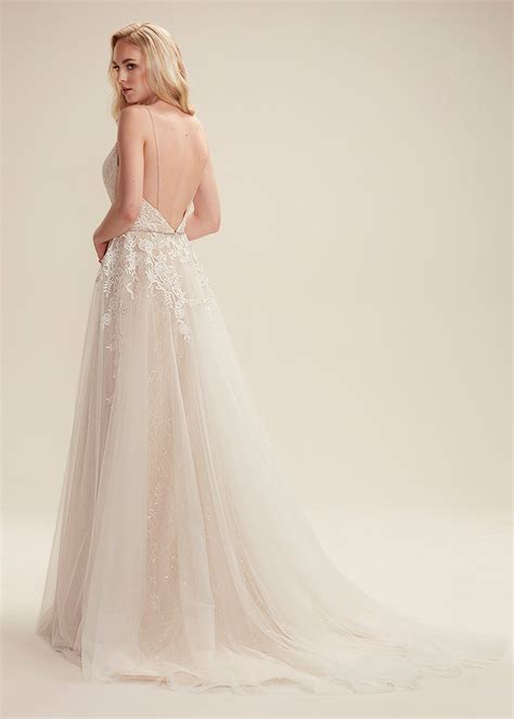 Sydney Backless A Line Tulle And Lace Wedding Dress Avery Austin