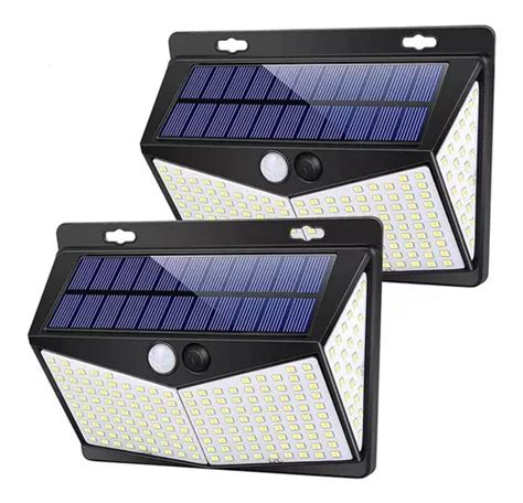 Lámpara Led Panel Solar Reflector Jardín Sensor D Movimiento MercadoLibre