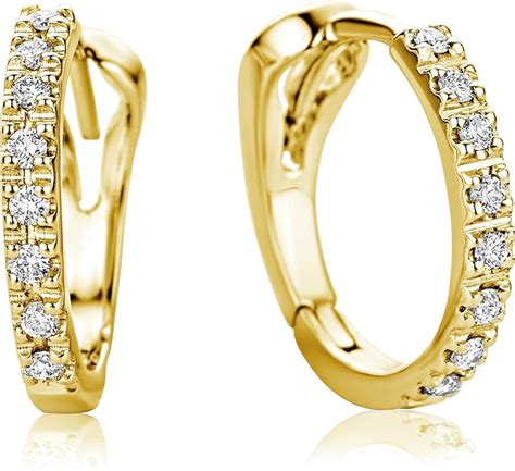 Miore Orecchini Donna Cerchio Diamanti Ct 0 10 Oro Giallo 18 Kt 750