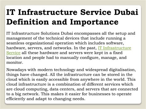 It Infrastructure Services Dubai Definition And Importancepptx