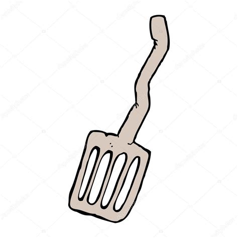 Old Bent Spatula Cartoon Stock Vector Lineartestpilot