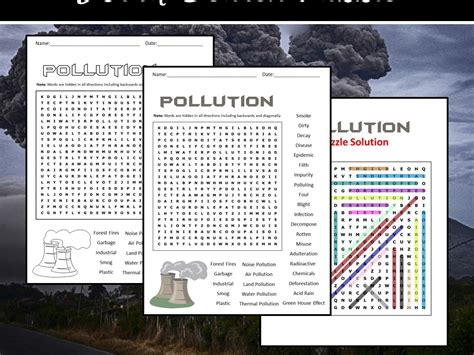 Pollution Word Search Puzzle Teaching Resources