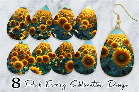 Earring Sunflower Field Graphic By Artnoy Creative Fabrica