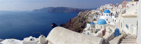 Panoramic View Of Santorini Caldera From Oia Image Free Stock Photo