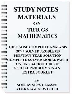 Study Material For Tifr Gs Mathematics With Topic Wise Analysis