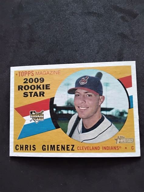 2009 Topps Heritage Rookie Star Chris Gimenez 537 Cleveland Indians