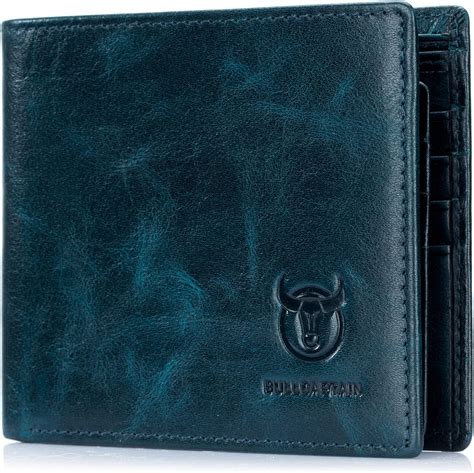 BULLCAPTAIN RFID Wallets For Men Slim Bifold Genuine Leather Front