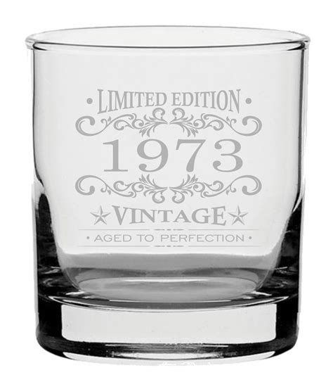 Vintage Engraved Whisky Glass Th Birthday Whisky Etsy Australia