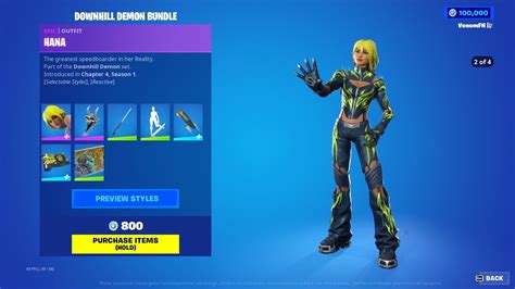 Hana Downhill Demon Fortnite Bundle Showcase Available January 12th