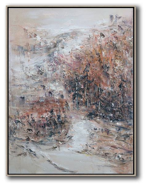 hand painted oversized abstract landscape oil painting  jackson wall