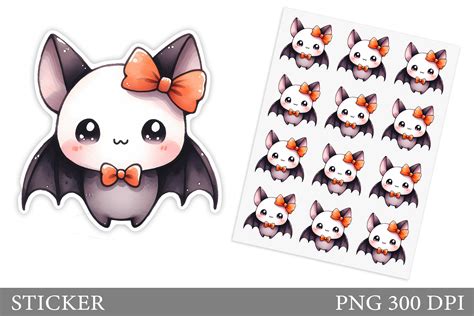 Cute Bat Sticker Halloween Sticker Graphic By Shishkovaiv Creative