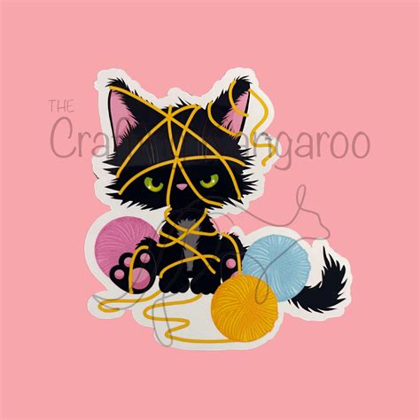 Funny Cat Stickers Black Cat Sticker Cute Cat Stickers Etsy