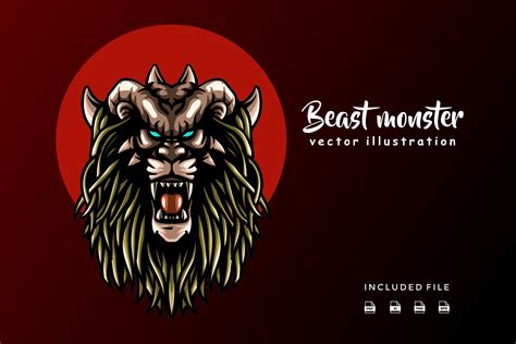 Beast Monster Head Graphic by bondan80.bw · Creative Fabrica