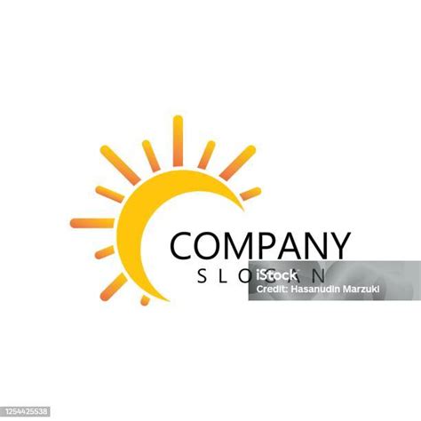 logo ilustration matahari ilustrasi stok  gambar