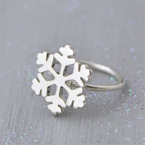 Snowflake Ring Sterling Silver Snowflake Jewelry Winter Jewelry