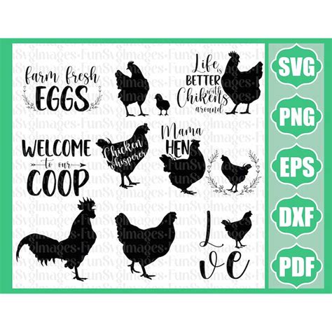 Chicken Svg Bundle With Commercial Use Rooster Farmhouse Sv Inspire