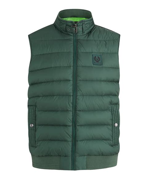 Belstaff Mens Tonal Circuit Down Filled Nylon Gilet Atlas Green Vest