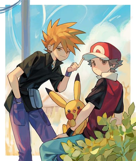 Pikachu Red And Blue Oak Pokemon And More Drawn By Ki Ri Danbooru