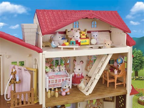 Calico Critters Red Roof Country Home Dollhouse Playset With Figures